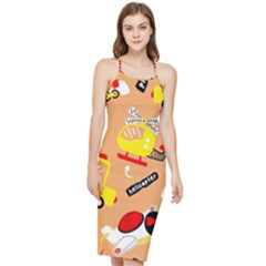 Seamless-pattern-cartoon-with-transportation-vehicles Bodycon Cross Back Summer Dress by uniart180623