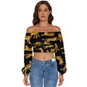 Seamless-exotic-pattern-with-tigers Long Sleeve Crinkled Weave Crop Top View1