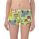 Seamless-pattern-vector-with-animals-wildlife-cartoon Reversible Boyleg Bikini Bottoms View1