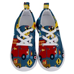 Seamless-pattern-vehicles-cartoon-with-funny-drivers Running Shoes by uniart180623