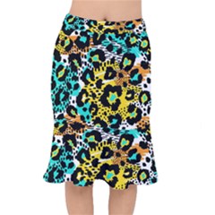 Seamless-leopard-wild-pattern-animal-print Short Mermaid Skirt by uniart180623