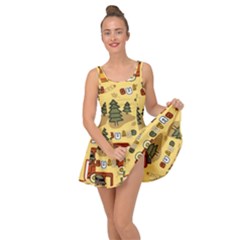 Seamless-pattern-funny-ranger-cartoon Inside Out Casual Dress by uniart180623