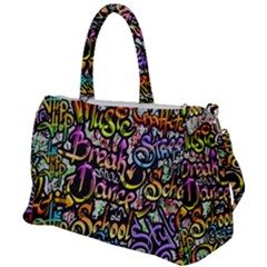 Graffiti-word-seamless-pattern Duffel Travel Bag by uniart180623