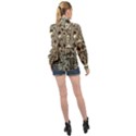 Four-hand-drawn-city-patterns High Neck Long Sleeve Chiffon Top View2