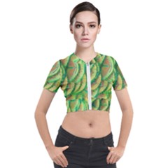 Beautiful-peacock Short Sleeve Cropped Jacket by uniart180623