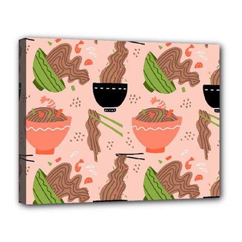 Japanese Street Food  Soba Noodle In Bowls Canvas 14  X 11  (stretched) by uniart180623