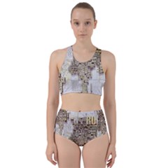 3d Typography World Map Racer Back Bikini Set by uniart180623