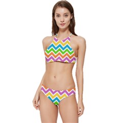 Chevron-pattern-design-texture Banded Triangle Bikini Set by uniart180623