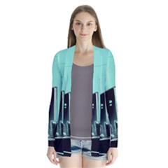 Buildings City Urban Destruction Background Drape Collar Cardigan by uniart180623