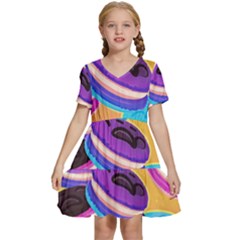 Cookies Chocolate Cookies Sweets Snacks Baked Goods Food Kids  Short Sleeve Tiered Mini Dress by uniart180623
