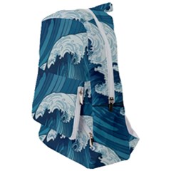 Waves Ocean Sea Pattern Water Tsunami Rough Seas Travelers  Backpack by uniart180623