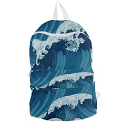Waves Ocean Sea Pattern Water Tsunami Rough Seas Foldable Lightweight Backpack by uniart180623