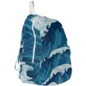 Waves Ocean Sea Pattern Water Tsunami Rough Seas Foldable Lightweight Backpack View3