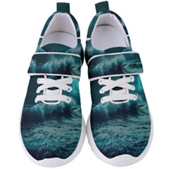 Waves Ocean Sea Tsunami Nautical Blue Sea Art Women s Velcro Strap Shoes by uniart180623