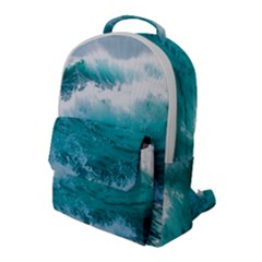 Waves Ocean Sea Tsunami Nautical Blue Sea Flap Pocket Backpack (large) by uniart180623