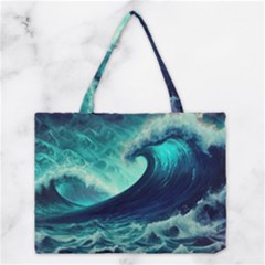 Ai Generated Waves Ocean Sea Tsunami Nautical Fantasy Medium Tote Bag by uniart180623