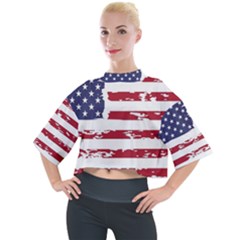 Flag Usa Unite Stated America Mock Neck Tee by uniart180623