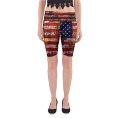 Usa Flag United States Yoga Cropped Leggings by uniart180623