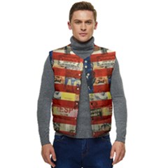 Usa Flag United States Men s Button Up Puffer Vest	 by uniart180623