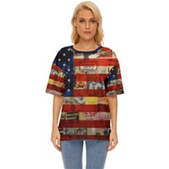 Usa Flag United States Oversized Basic Tee by uniart180623