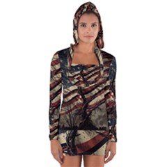 Flag Usa American Flag Long Sleeve Hooded T-shirt by uniart180623