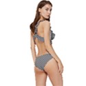 Stripe Line Pattern Black Lines Low Cut Ruffle Edge Bikini Set View3