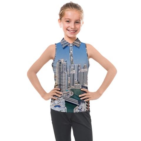 Building Sea Architecture Marina Kids  Sleeveless Polo Tee by Ravend