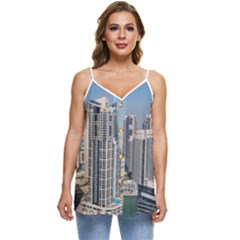 Building Sea Architecture Marina Casual Spaghetti Strap Chiffon Top by Ravend