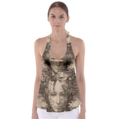 Cyborg Robot Future Drawing Poster Babydoll Tankini Top by Ravend