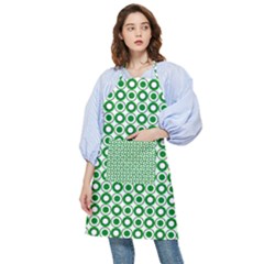 Mazipoodles Green White Donuts Polka Dot  Pocket Apron by Mazipoodles