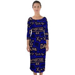 Art Pattern Design Background Graphic Quarter Sleeve Midi Bodycon Dress by Ravend
