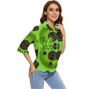 Abstract Geometric Modern Pattern Women s Quarter Sleeve Pocket Shirt View2