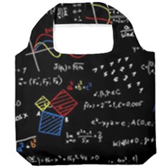 Black Background With Text Overlay Mathematics Formula Board Foldable Grocery Recycle Bag by uniart180623