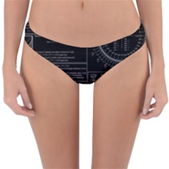 Black Background With Text Overlay Mathematics Trigonometry Reversible Hipster Bikini Bottoms by uniart180623