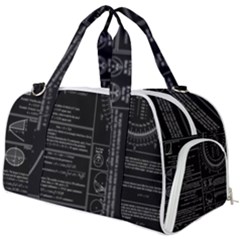 Black Background With Text Overlay Mathematics Trigonometry Burner Gym Duffel Bag by uniart180623