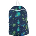 Blue Background Pattern Feather Peacock Foldable Lightweight Backpack View1