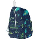 Blue Background Pattern Feather Peacock Foldable Lightweight Backpack View3