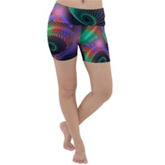 Circle Art 3d Artwork Graphics Vortex Colorful Digital Art Lightweight Velour Yoga Shorts by uniart180623