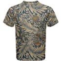 Brown Vintage Background Vintage Floral Pattern Brown Men s Cotton Tee View1