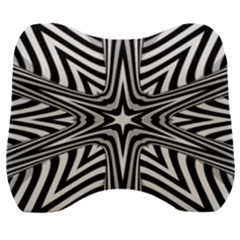 Fractal Star Mandala Black And White Velour Head Support Cushion by uniart180623