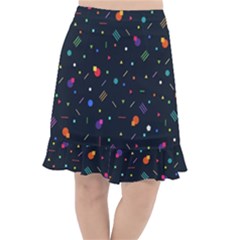 Abstract Minimalism Digital Art Abstract Fishtail Chiffon Skirt by uniart180623
