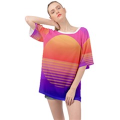Sunset Summer Time Oversized Chiffon Top by uniart180623