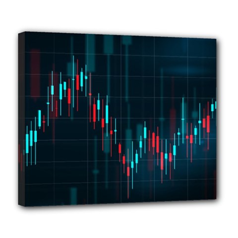 Flag Patterns On Forex Charts Deluxe Canvas 24  X 20  (stretched) by uniart180623