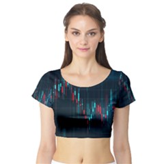 Flag Patterns On Forex Charts Short Sleeve Crop Top by uniart180623
