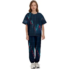 Flag Patterns On Forex Charts Kids  Tee And Pants Sports Set by uniart180623