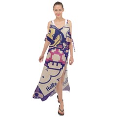 Retro Cartoon Titty Parody Maxi Chiffon Cover Up Dress by uniart180623