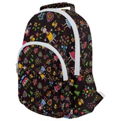 Cartoon Texture Rounded Multi Pocket Backpack by uniart180623