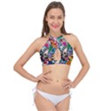 Cartoon Explosion Cartoon Characters Funny Cross Front Halter Bikini Top View1