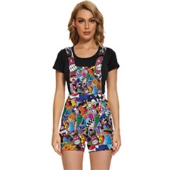 Cartoon Explosion Cartoon Characters Funny Short Overalls by uniart180623