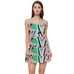From Paris Abstract Art Pattern Short Frill Dress by uniart180623